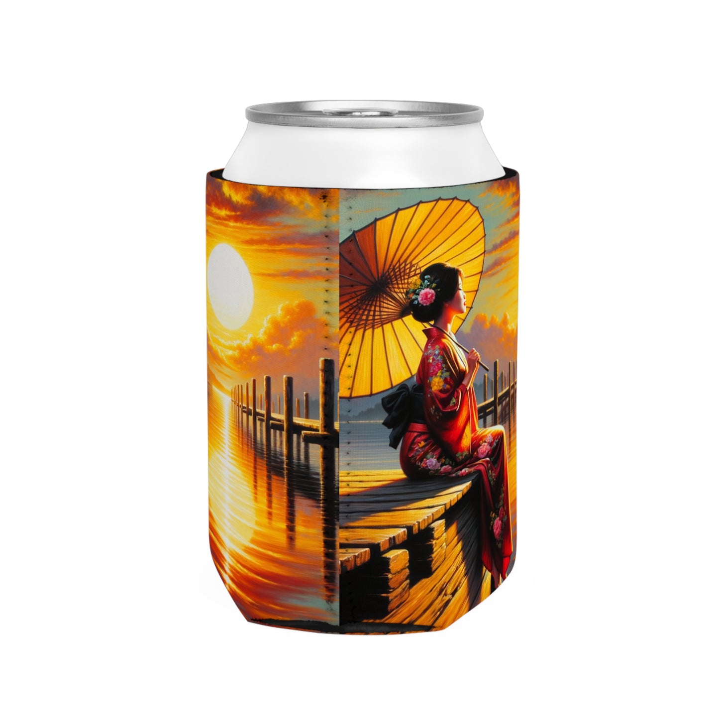 "Golden Reflections" - The Alien Can Cooler Sleeve Impressionism Style