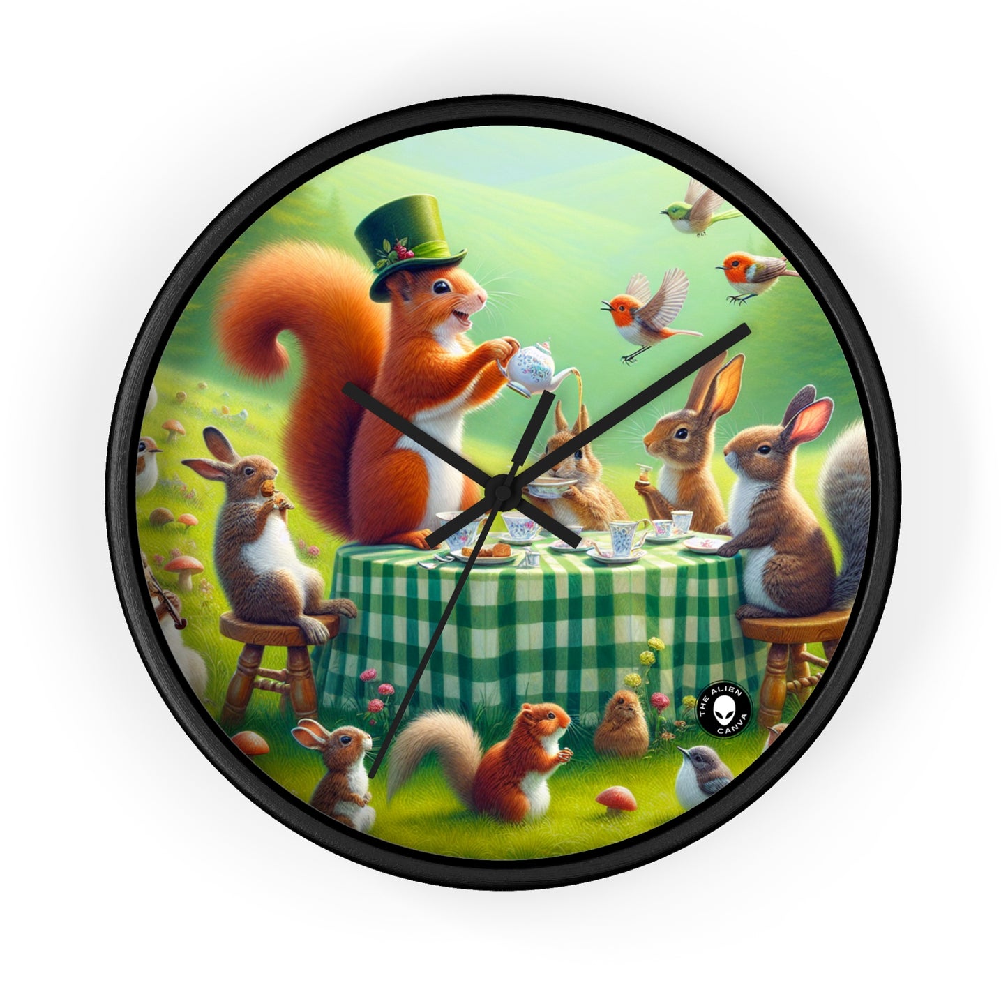 "Enchanted Meadow Tea Party" - L'horloge murale Alien