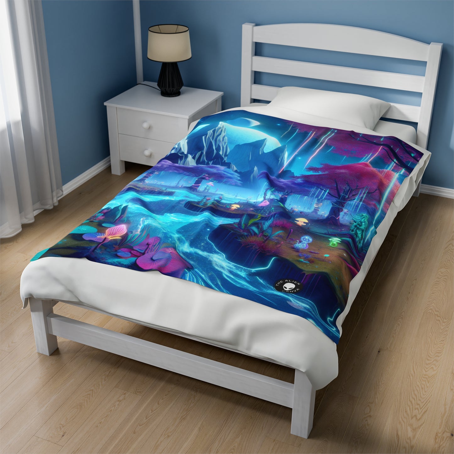 "Dreamscape Odyssey" - The Alien Velveteen Plush Blanket Virtual Reality Art