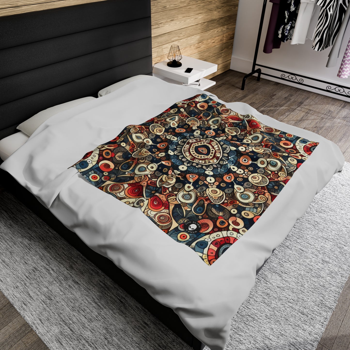 "Nature's Harmony: Floral Mandala Art" - The Alien Velveteen Plush Blanket Pattern Art