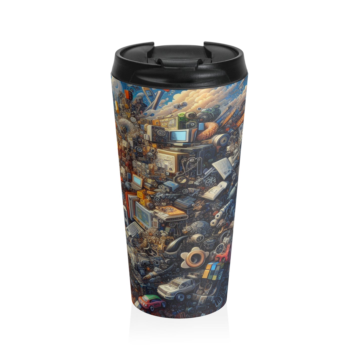 "Nightfall in the Neon City: A Hyper-Realistic Futuristic Metropolis" - The Alien Stainless Steel Travel Mug Simulationism