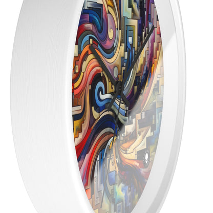 "Azul Sereno: Arte Abstracto con Formas Geométricas" - El Reloj de Pared Alien Arte Abstracto