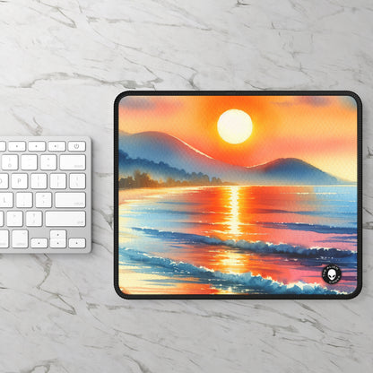 "Amanecer en la playa" - The Alien Gaming Mouse Pad Pintura de acuarela