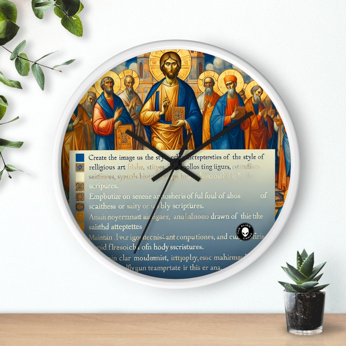 "Forged in Faith: The Journey from Despair to Hope" - The Alien Wall Clock Religious Art