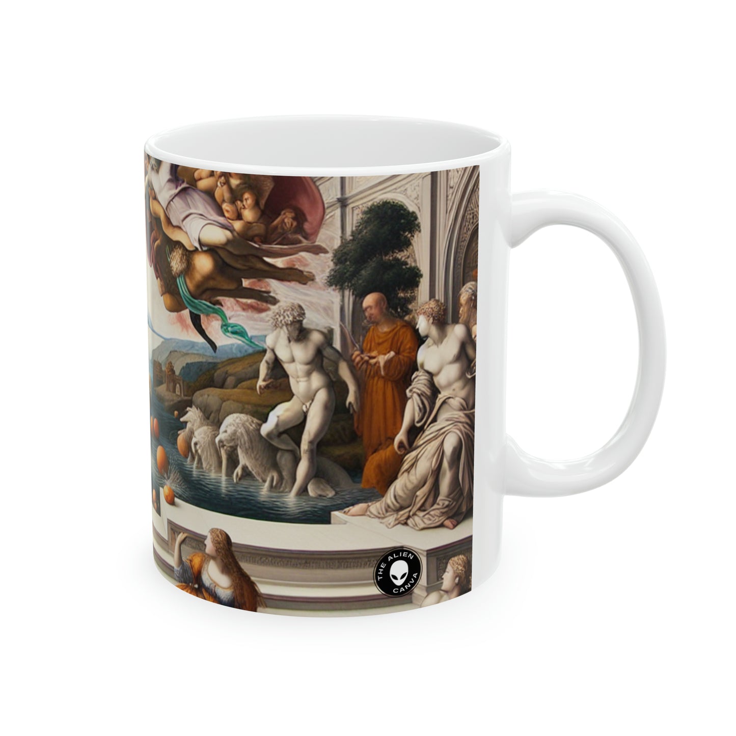 "Divine Enlightenment: A Renaissance Mythological Masterpiece" - The Alien Ceramic Mug 11oz Renaissance