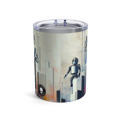 "Paisaje urbano robótico: un mural futurista" - The Alien Tumbler 10oz Street Art / Graffiti