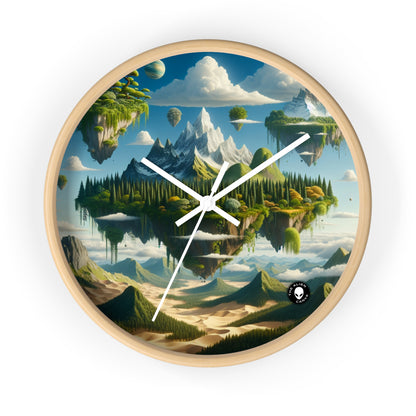 "Elemental Isles: A Dreamlike Journey through Nature's Wonders" - The Alien Wall Clock