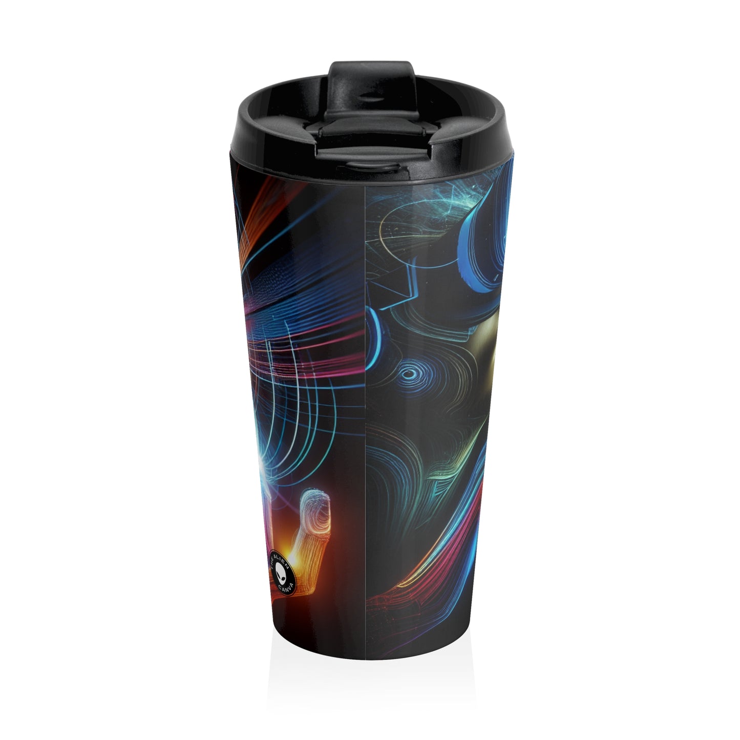 "Realmscape: An Infinite Virtual Odyssey" - The Alien Stainless Steel Travel Mug Virtual Reality Art