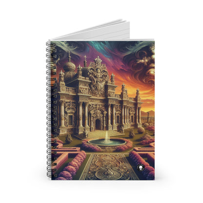 "Whimsy and Mystery: The Enchanted Masquerade in Baroque Splendor" - The Alien Spiral Notebook (Ruled Line) Baroque