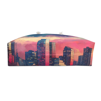 "Dusky Reflections: City Skyline at Sunset" - The Alien Weekender Bag