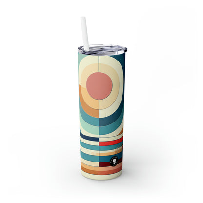 Réflexions tranquilles : une œuvre d'art minimaliste de jardin zen - The Alien Maars® Skinny Tumbler avec paille 20oz Minimalisme