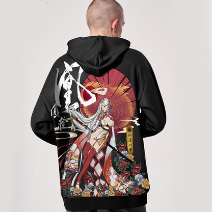 Sudadera con capucha estampada Kimura Sanshe Li Bai