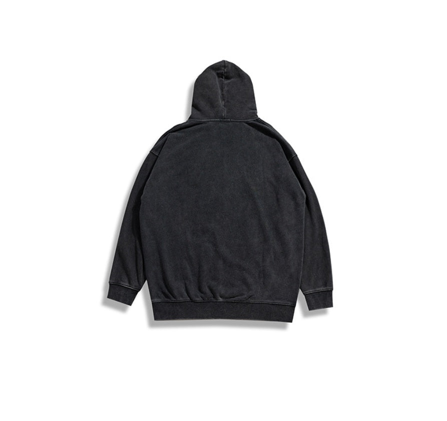 Printed drop hooded hoodie