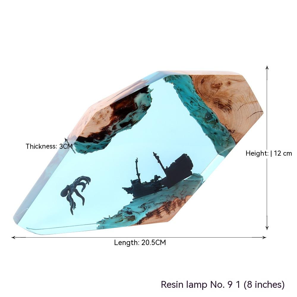 Decoración del hogar maderas escritorio arte decoración naufragio pulpo regalo luz nocturna sólida