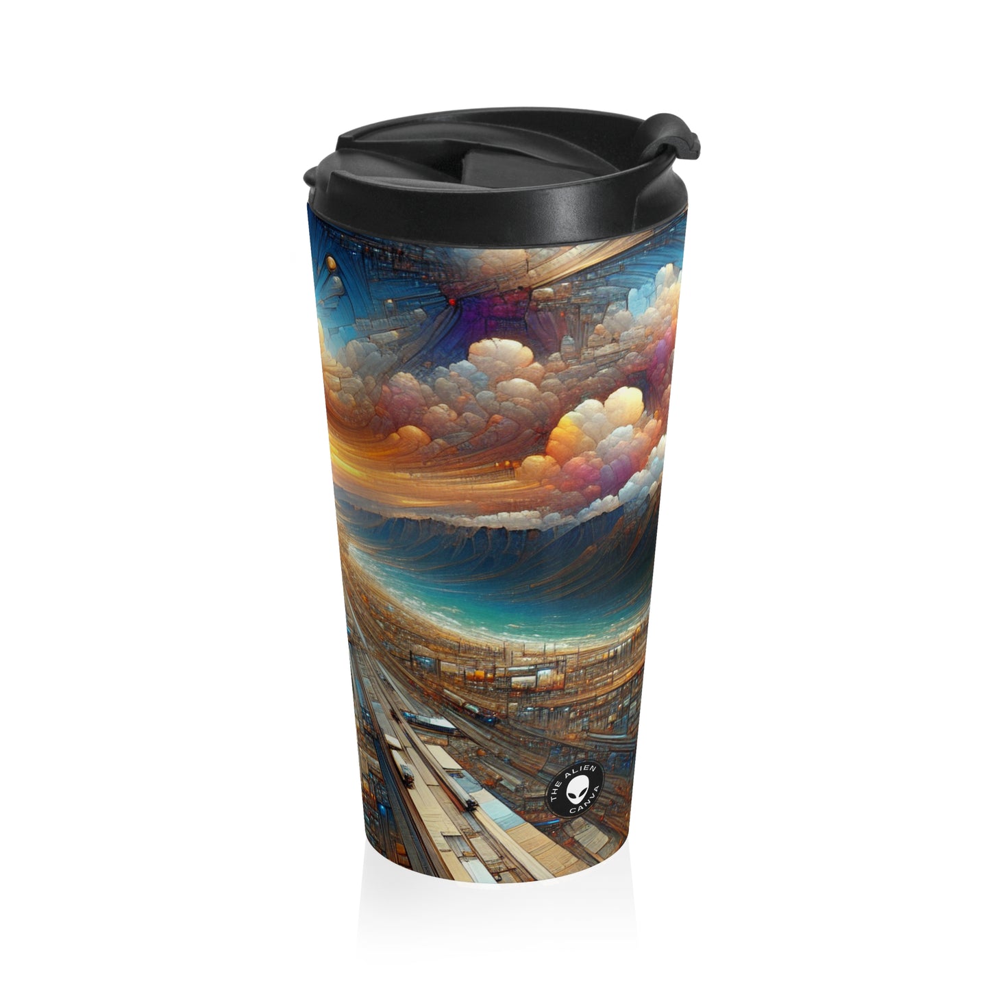 "Enchanted Realm: A Magical Fairy Kingdom" - The Alien Stainless Steel Travel Mug Digital Painting