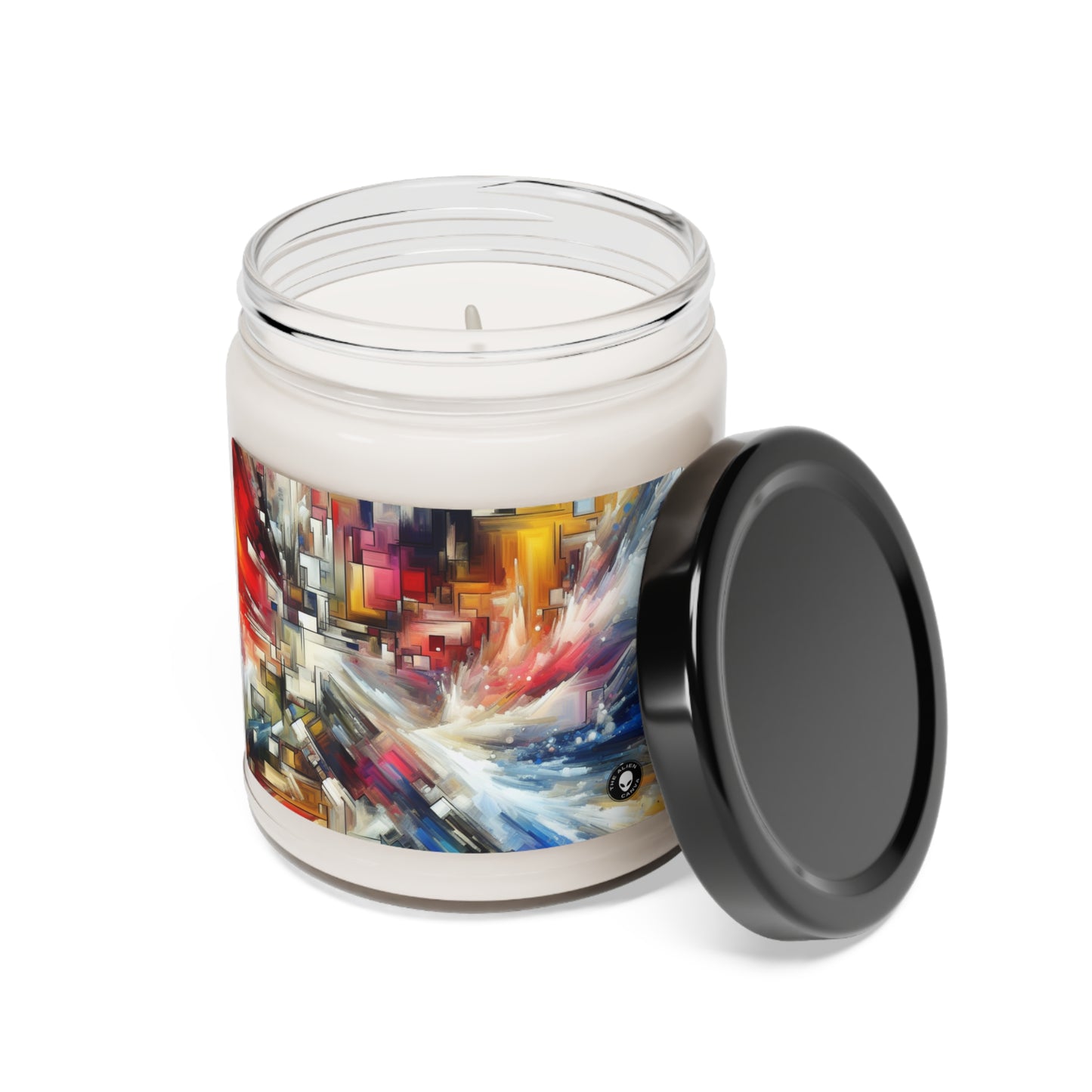 "Nature's Fury: An Abstract Expressionist Interpretation of a Raging Thunderstorm" - The Alien Scented Soy Candle 9oz Abstract Expressionism