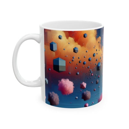 "Floating Dimensions: A Surreal Sky" - The Alien Ceramic Mug 11oz