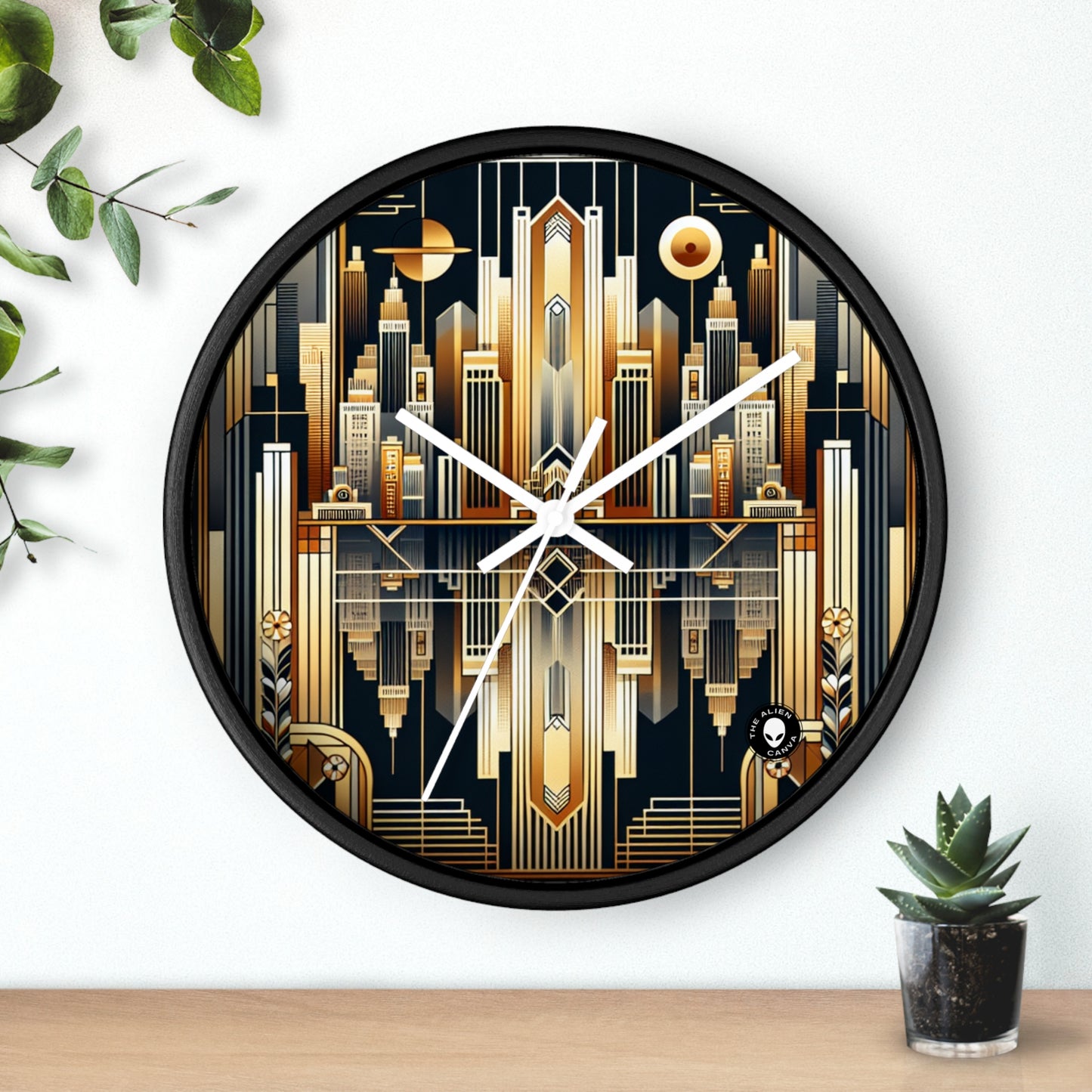 "Luxe Déco : Élégance Artistique au Grand Hôtel" - L'Horloge Murale Alien Art Déco