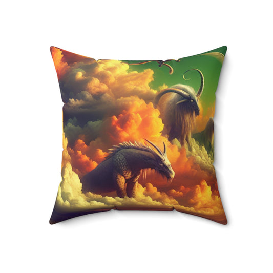 "Skyborne Realms"- The Alien Spun Polyester Square Pillow