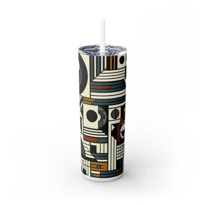 "Élégance urbaine : une exploration de l'art concret" - The Alien Maars® Skinny Tumbler avec paille 20oz Concrete Art