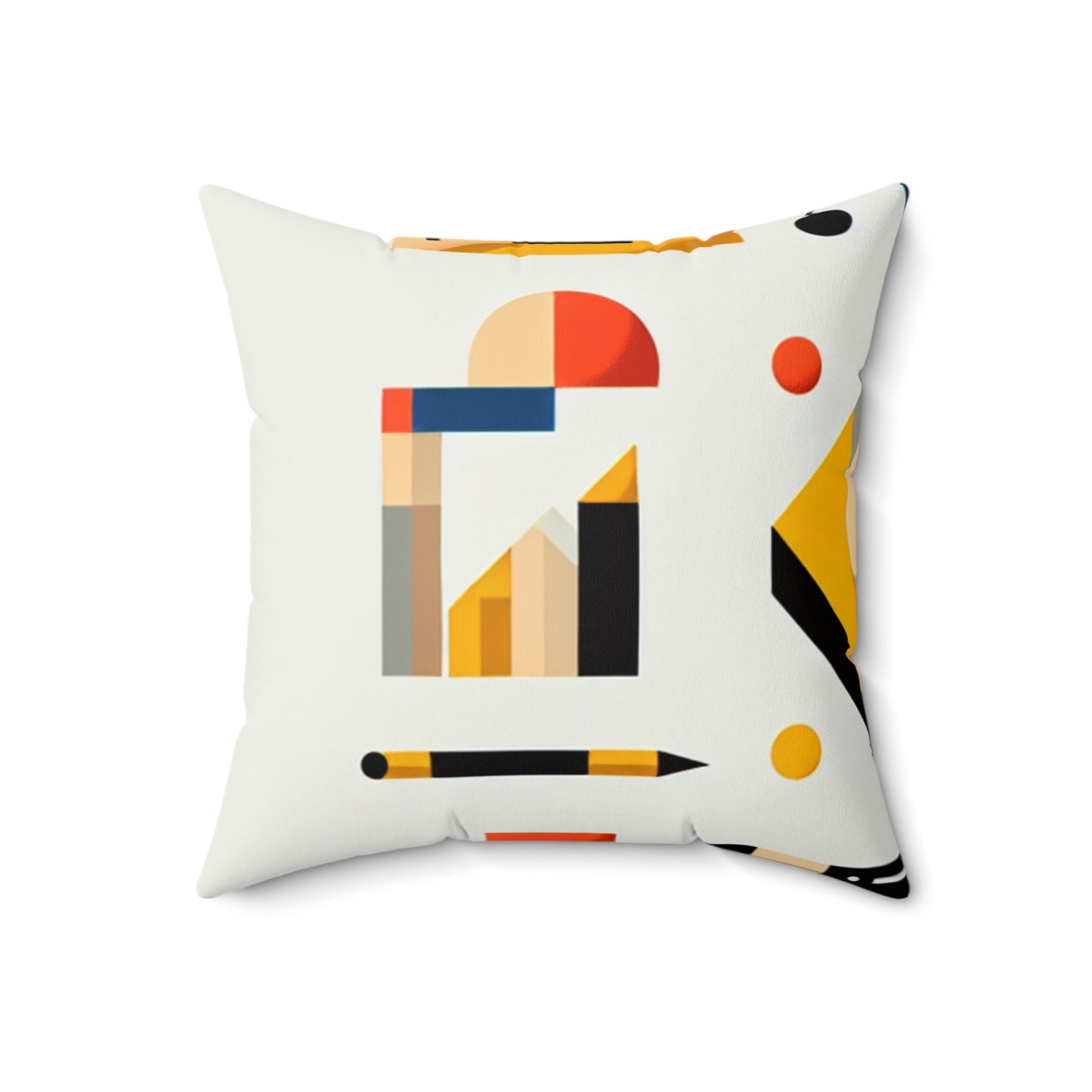 "Tranquil Geometry: Minimalist Landscape Art"- The Alien Spun Polyester Square Pillow Minimalist Art