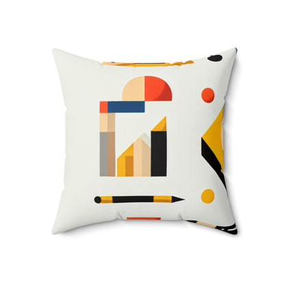 "Tranquil Geometry: Minimalist Landscape Art"- The Alien Spun Polyester Square Pillow Minimalist Art