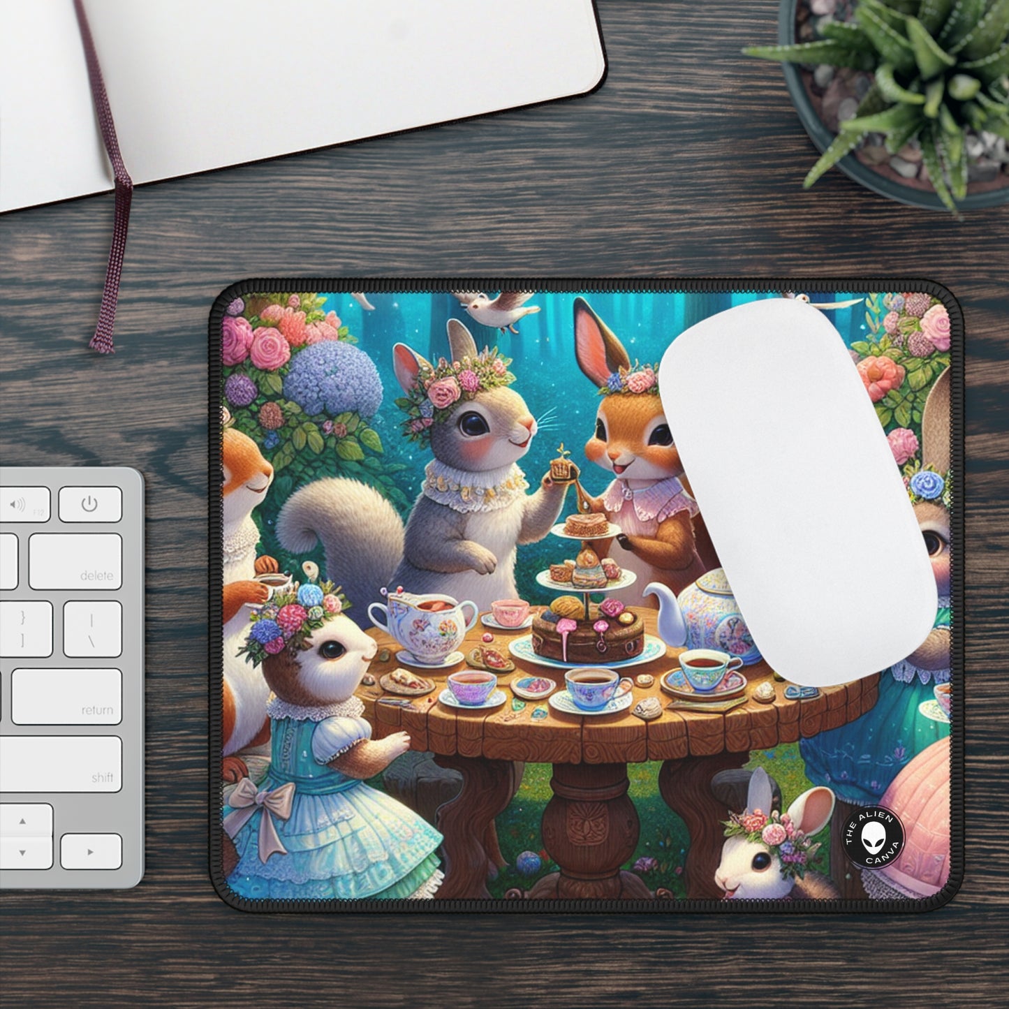 "Enchanted Tea Party in the Woodland Glade" - The Alien Gaming Mouse Pad