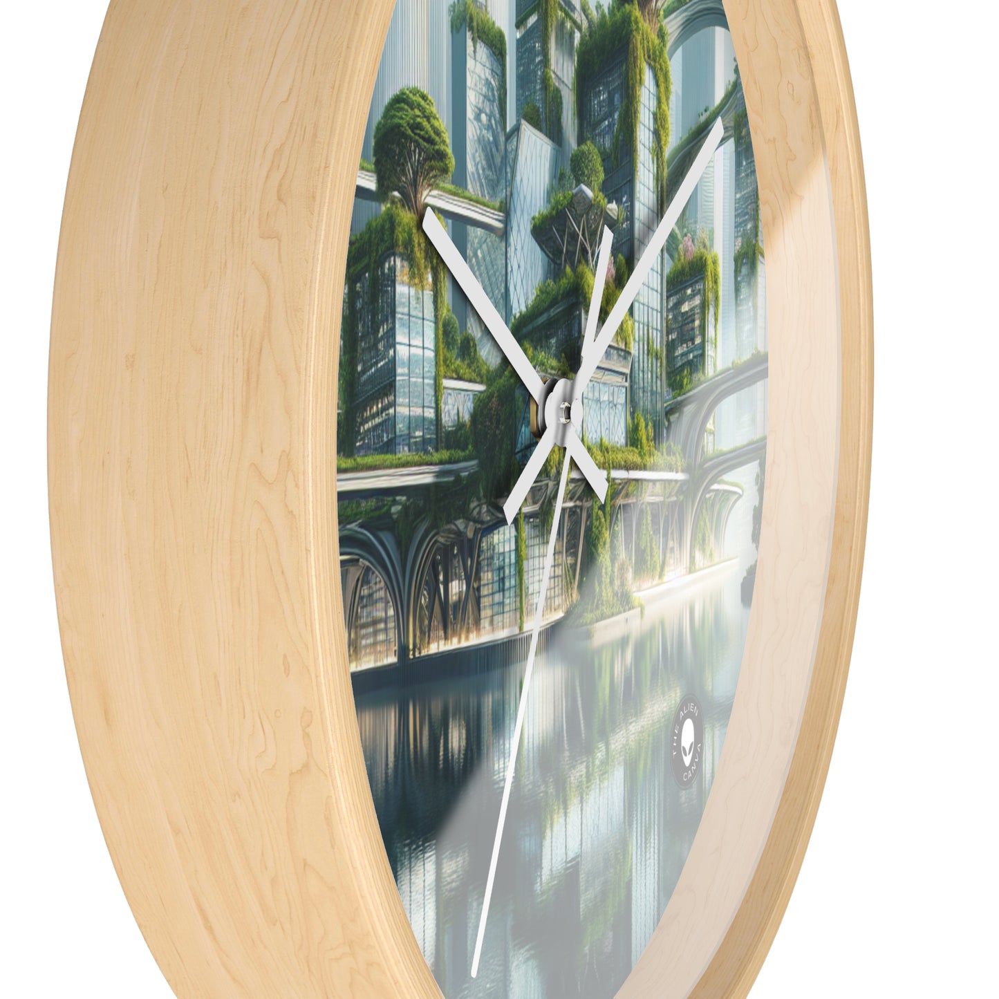 "Nature's Fusion: A Futuristic Cityscape" - The Alien Wall Clock