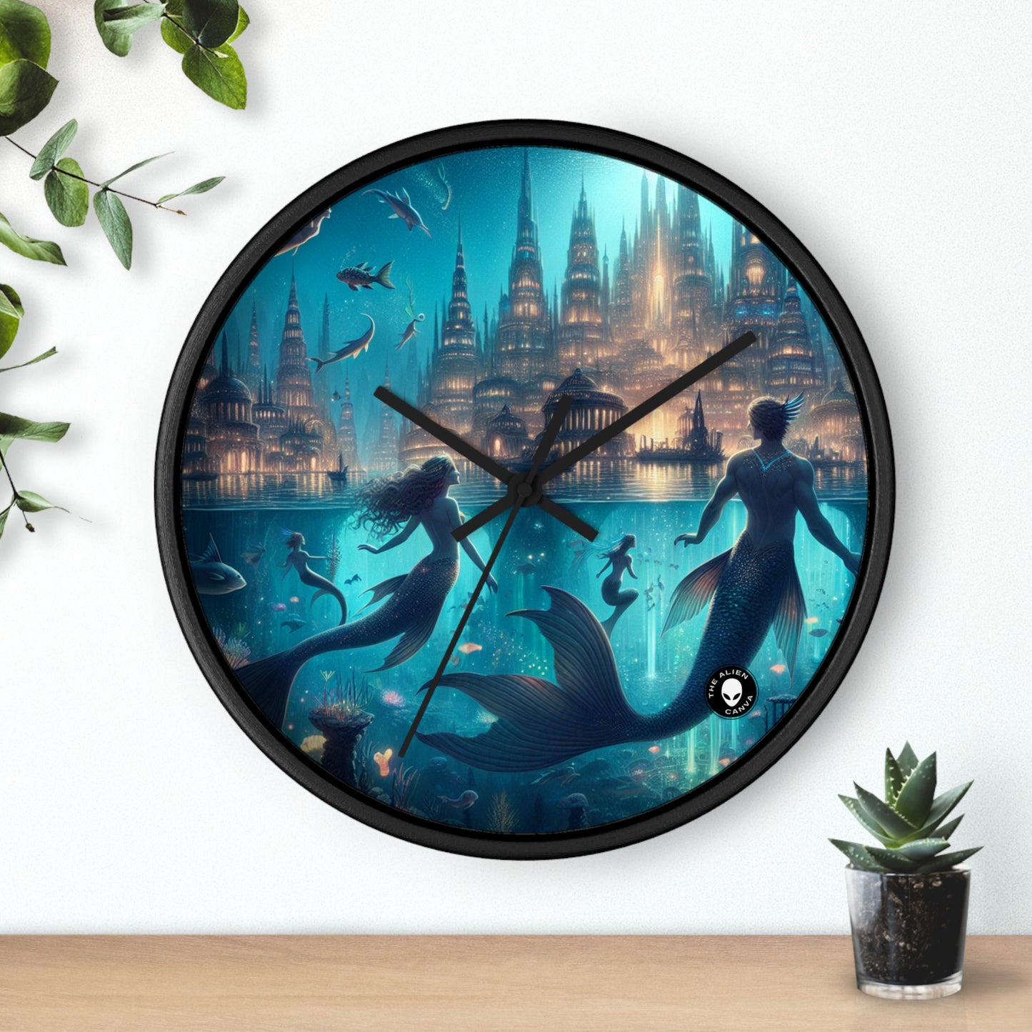 "Atlantis Illuminated: A City of Mystical Sea Creatures" - The Alien Wall Clock