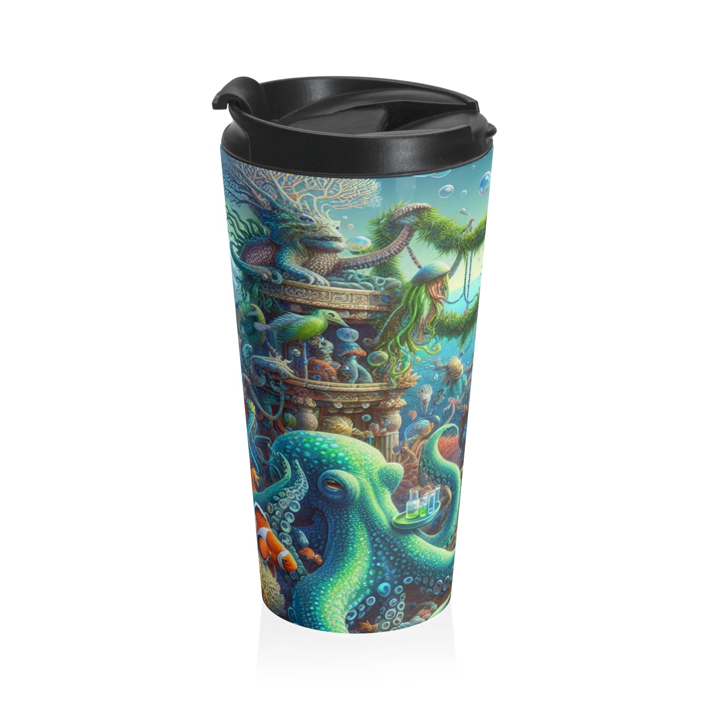 « Underwater Fiesta » – La tasse de voyage en acier inoxydable Alien