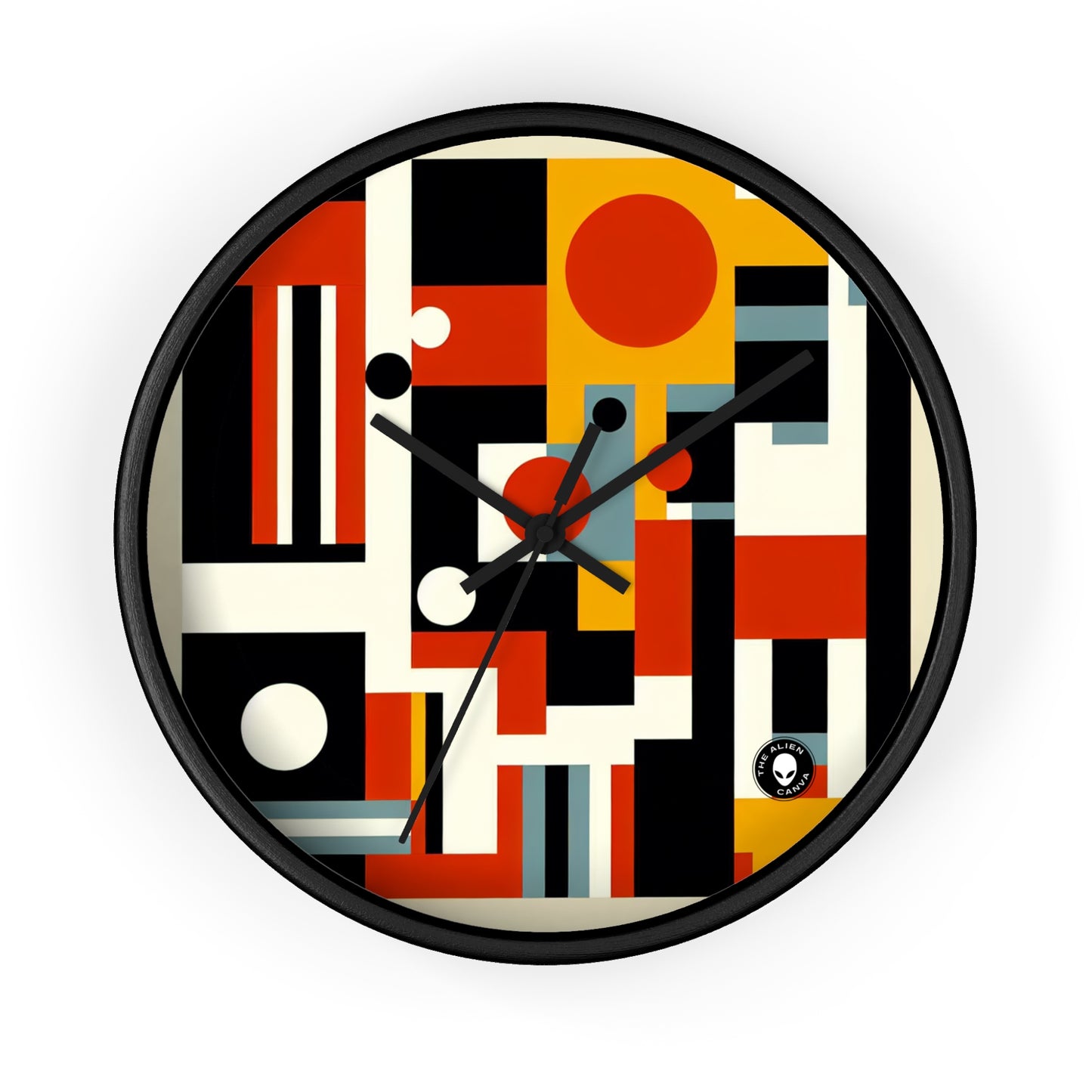 "Paysage urbain futuriste : harmoniser l'art et la technologie dans un chef-d'œuvre constructiviste dynamique" - The Alien Wall Clock Constructivism