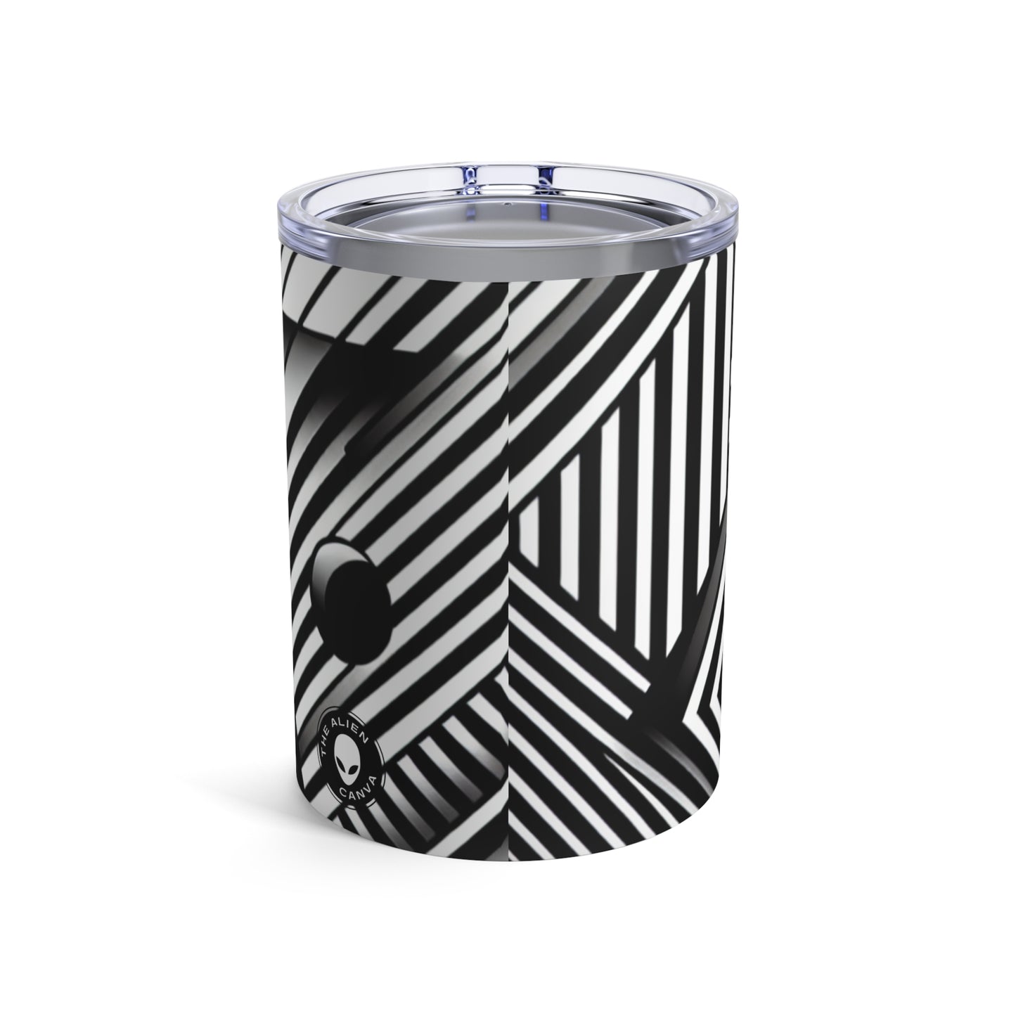 "Caleidoscopio giratorio: un atrevido vórtice de arte óptico" - The Alien Tumbler 10oz Optical Art (Op Art)