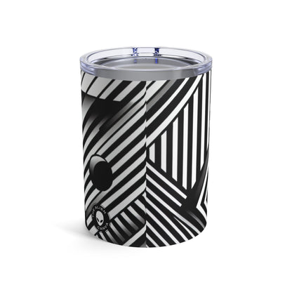 "Caleidoscopio giratorio: un atrevido vórtice de arte óptico" - The Alien Tumbler 10oz Optical Art (Op Art)