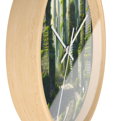 "Nature's Resurgence: A Futuristic Cityscape" - The Alien Wall Clock