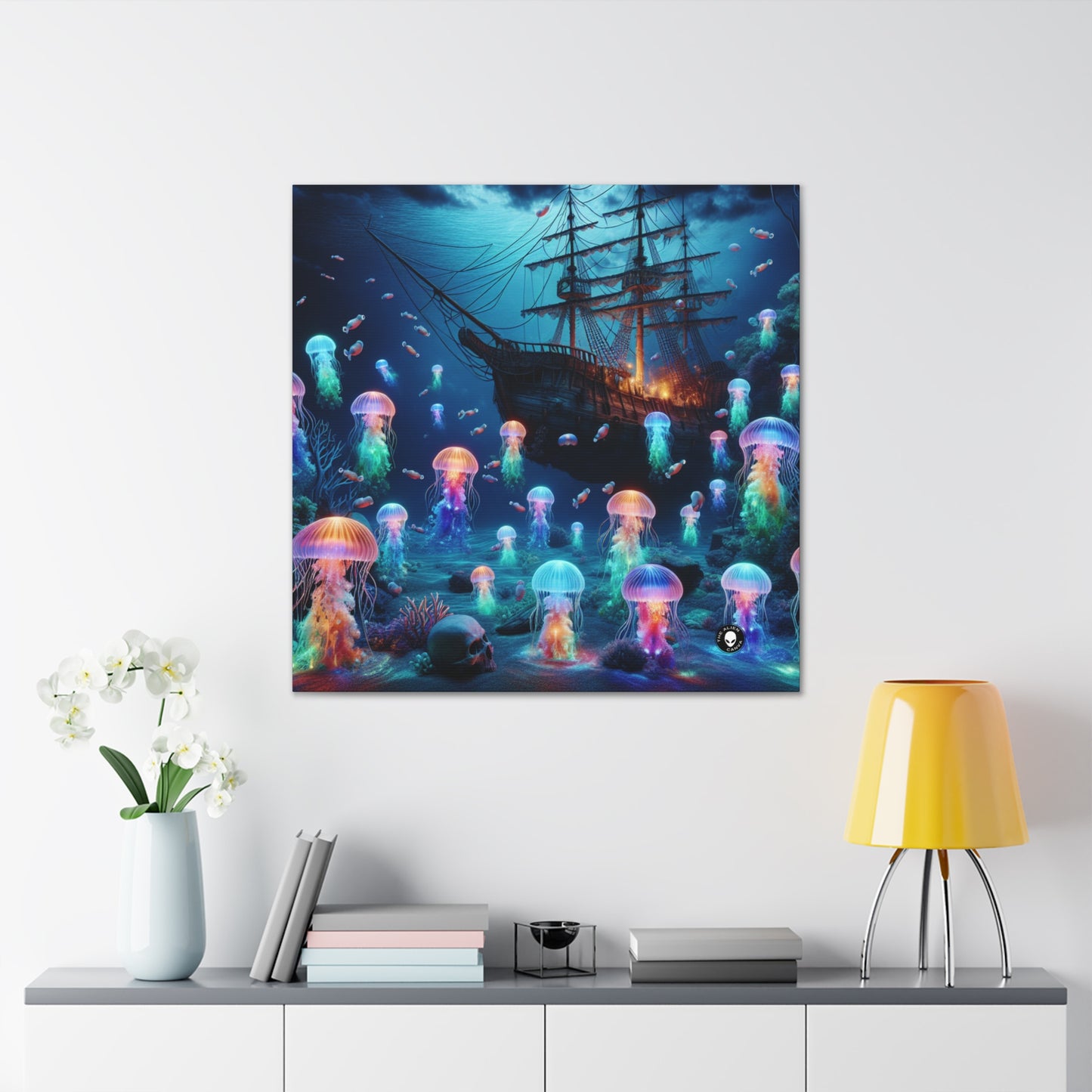 "Glowing Jellyfish Paradise: A Dreamy Underwater Adventure" - The Alien Canva