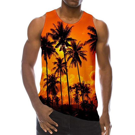 Summer Men's Tank Top Musculation D Printed Bodybuilding