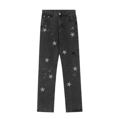 XINGX Printed Straight Jeans For Men