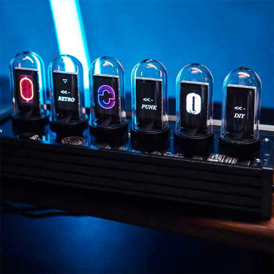 RGB Pseudo Glow Tube Desktop Creative Decoration Digital Clock