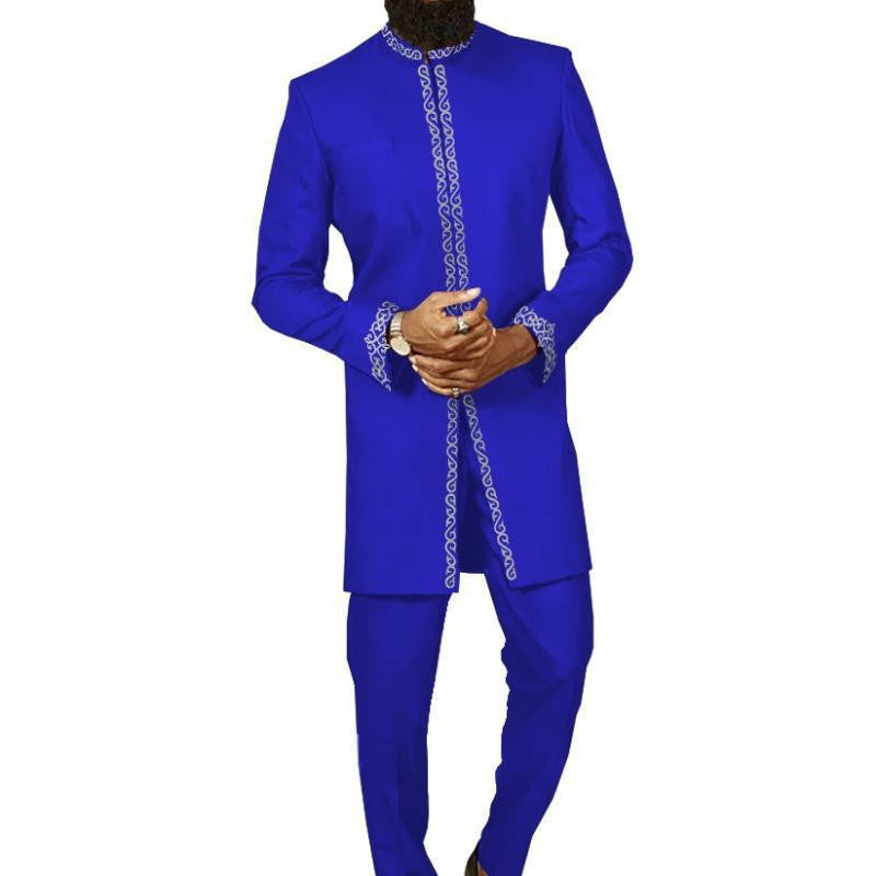 Costume pour hommes en coton imprimé africain long simple pour hommes