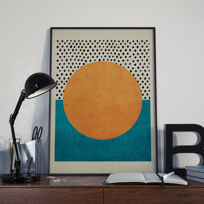 Póster retro con textura del cielo, pintura abstracta, decoración del hogar