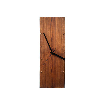 Horloge murale rectangulaire Art déco vintage en bois massif