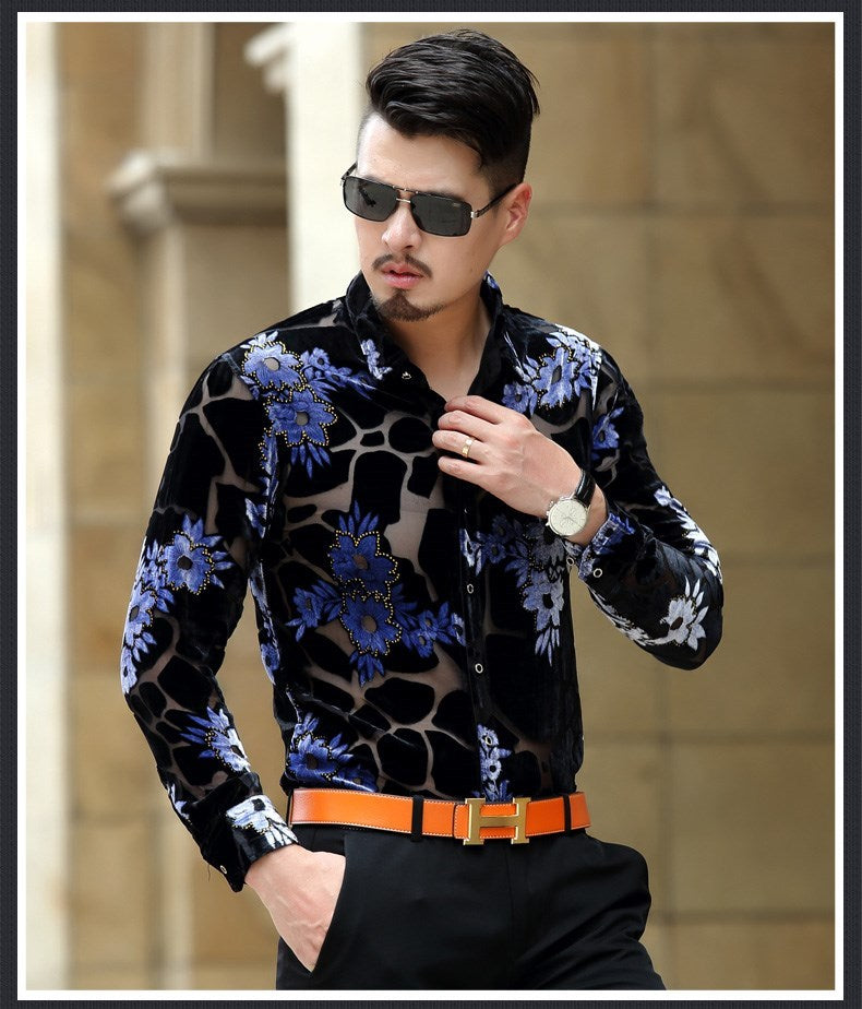 Camisa Manga Larga Slim Moda Hombre