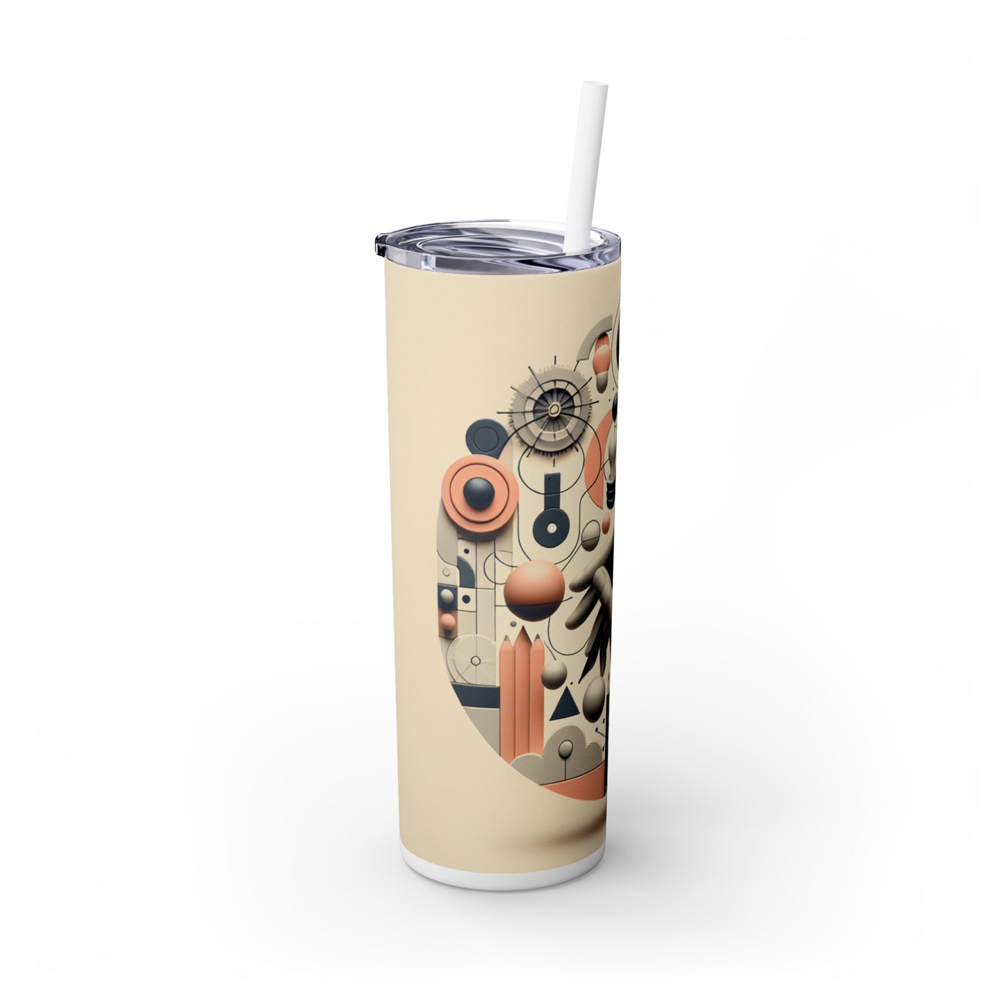 "Tech-Nature Fusion: An Artistic Exploration" - The Alien Maars® Skinny Tumbler with Straw 20oz Conceptual Art