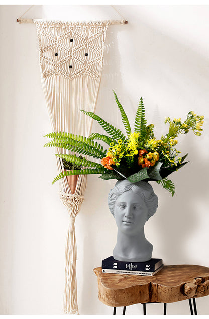 Florero de suculentas, maceta de flores, decoración de jarrón de diosa griega, adornos nórdicos, estatua de decoración de flores de Venus, artesanía de cerámica, obra de arte