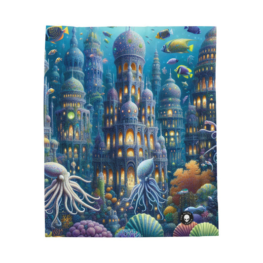 "Enchanting Atlantis: A Harmony of Sea Creatures" - The Alien Velveteen Plush Blanket