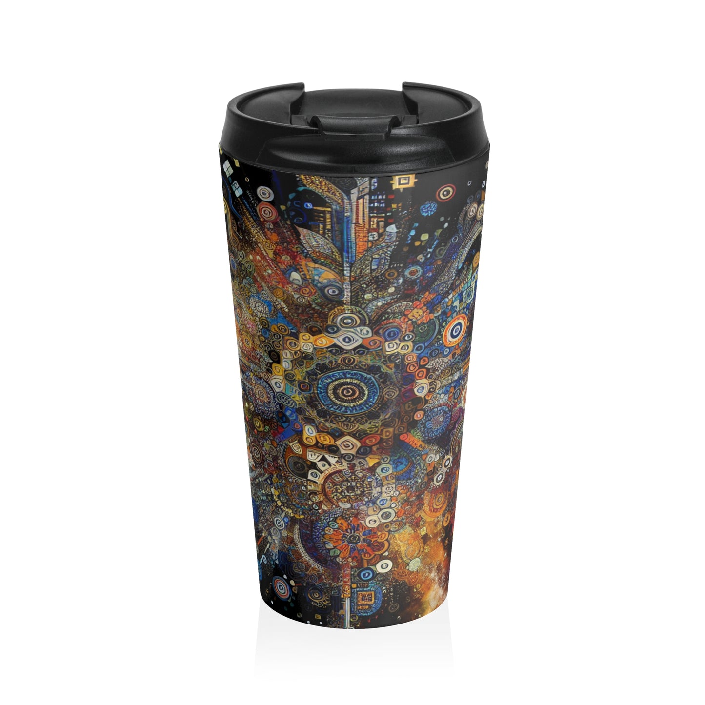 "Arte corporal de la noche estrellada: colores vivos y trazos arremolinados" - The Alien Taza de viaje de acero inoxidable Body Art