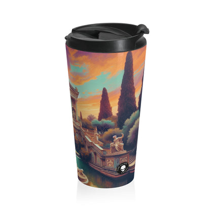 "Modern Roman: Neoclassical Portrait of Elegance" - The Alien Stainless Steel Travel Mug Neoclassicism