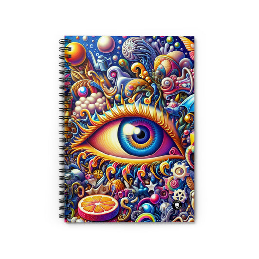 "Cityscape Dreams: A Surreal Night Scene" - The Alien Spiral Notebook (Ruled Line) Magic Realism