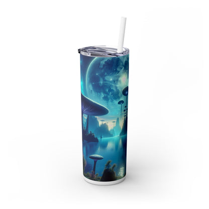 "Moonlit Mushroom Lake" - Vaso delgado con pajita de 20 oz de Alien Maars®