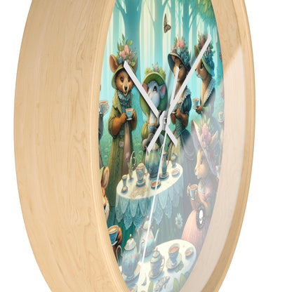 "Fancy Hats and Teacups: A Woodland Tea Party" - The Alien Wall Clock